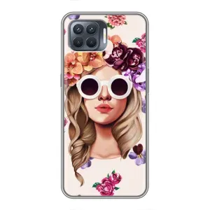 Чехол с картинкой Модные Девчонки OPPO Reno 4 Lite (Девушка в очках)