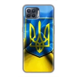 Чехол с картинкой (Патриотический ГЕРБ) на OPPO Reno 4 Lite (Герб и Флаг Украины)