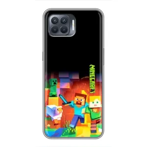 Чехлы для OPPO Reno 4 Lite (Персонажи Майн Крафт) (Герой Майнкрафт)