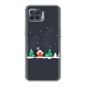Силіконовий бампер на різдво для OPPO Reno 4 Lite (Місто зимове)