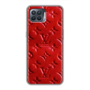 Текстурный Чехол Louis Vuitton для Оппо Рено 4 Лайт (Красный ЛВ)