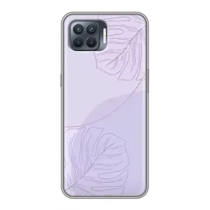 Чохол квітковий дизайн для OPPO Reno 4 Lite (Монстера фіолетова)