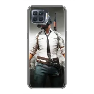 Силиконовый чехол с картинкой "Герой Pubg" на OPPO Reno 4 Lite (Пабг)