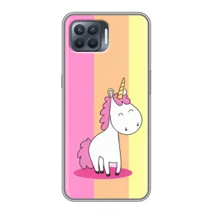Чехол Unicorn на OPPO Reno 4 Lite (Радужный Единорог)