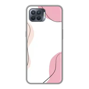 Чохол квітковий дизайн для OPPO Reno 4 Lite (Рожевий фон)