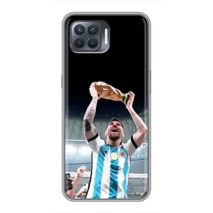Чехлы Лео Месси Аргентина для OPPO Reno 4 Lite (Счастливый Месси)