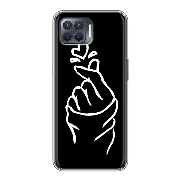 Чехол с рисунком «Сердце на черном» для OPPO Reno 4 Lite Чехол с рисунком «Сердце на черном» для OPPO Reno 4 Lite