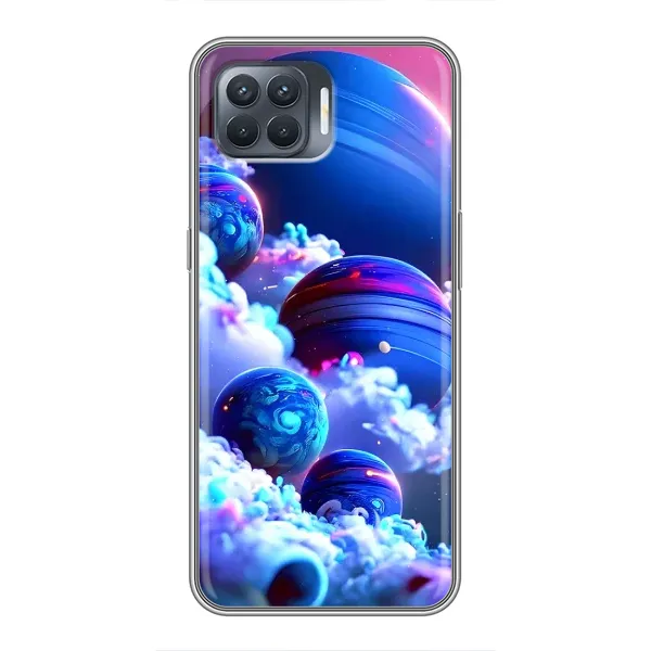 Чехол с рисунком «Синие планеты» для OPPO Reno 4 Lite Чехол с рисунком «Синие планеты» для OPPO Reno 4 Lite
