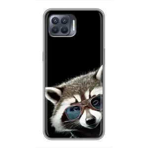 Силиконовый Чехол с Енотами на OPPO Reno 4 Lite (Стильный Енот)