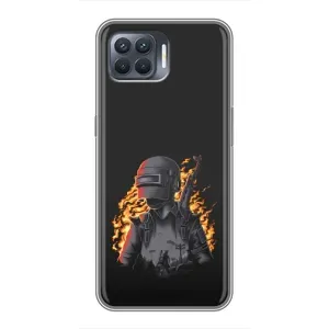Чохол з картинкою "Герой Pubg" на OPPO Reno 4 Lite (В полум'ї)