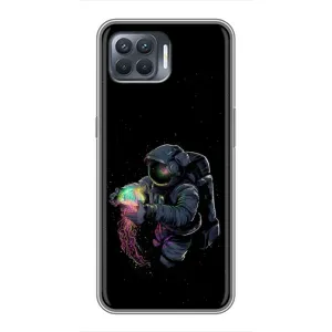 Силиконовый Чехол с принтом "Космонавты" на OPPO Reno 4 Lite (В руках земля)