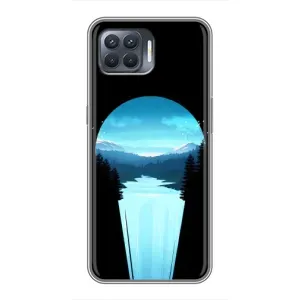 Летний Чехол на OPPO Reno 4 Lite (Синий Водопад)