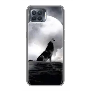 Чехол с Волком на OPPO Reno 4 Lite (Волк и луна)
