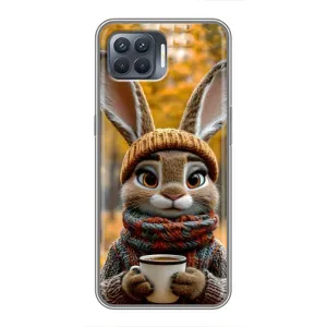 Печатный чехол «Зверята с кофе» для OPPO Reno 4 Lite (Зайчик с кофе)