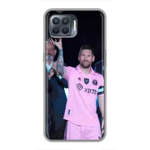 Чехлы Лео Месси в Майами на OPPO Reno 4 Lite (Золотой мяч Месси)