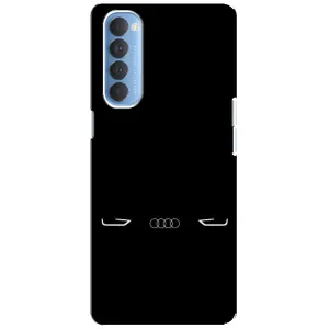 Силиконовый бампер с картинкой машины на Oppo Reno 4 Pro (Силует Audi)