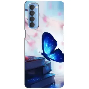 Силіконовий бампер з картинкою звірів для Oppo Reno 4 Pro (Метелик синій)