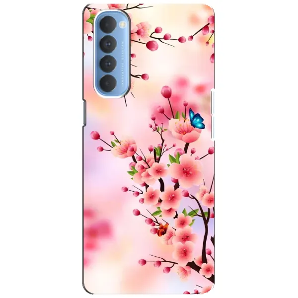 Чехол с рисунком «Бабочки на сакуре» для OPPO Reno 4 Pro Чехол с рисунком «Бабочки на сакуре» для OPPO Reno 4 Pro