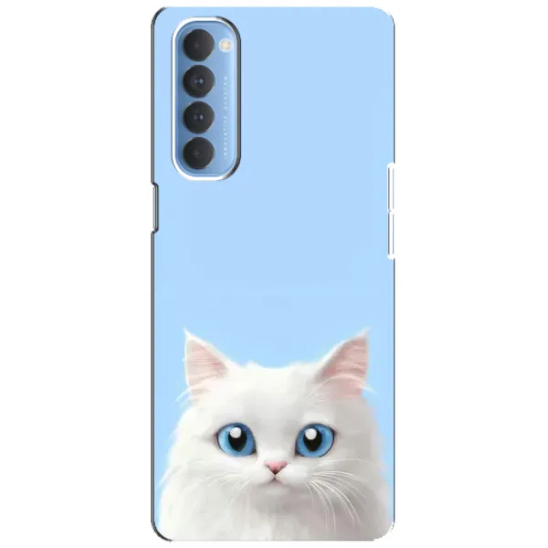 Чехол с рисунком «Белый кот» для OPPO Reno 4 Pro