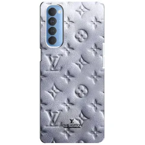 Текстурний Чохол Louis Vuitton для Оппо Рено 4 Про (Білий ЛВ)