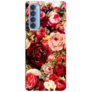 Силиконовый бампер с принтом (цветочки) на Оппо Рено 4 Про (Букет цветов)