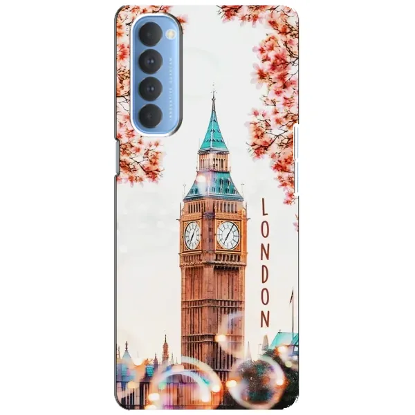 Чехол с рисунком «Часы Лондон» для OPPO Reno 4 Pro