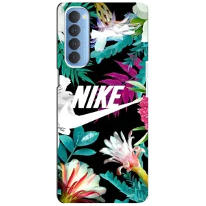 Силіконовый Чохол на Oppo Reno 4 Pro з картинкою НАЙК (Квітковий Nike)