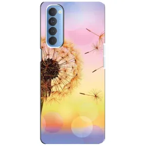 Силиконовый Чехол с одуванчиками на Oppo Reno 4 Pro (Цветок-одуванчик)