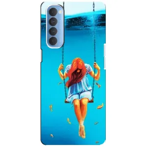 Чехол Стильные девушки на Oppo Reno 4 Pro (Девушка на качели)