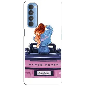 Силиконовый Чехол на Oppo Reno 4 Pro с картинкой Стильных Девушек (Девушка на машине)