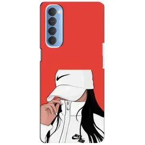 Силиконовый Чехол на Oppo Reno 4 Pro с картинкой Стильных Девушек (Девушка Nike)