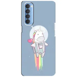 Чохол Unicorn на Oppo Reno 4 Pro (Єдинорог космонавт)
