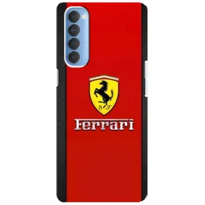 Силиконовый бампер с картинкой машины на Oppo Reno 4 Pro (Ferrari Logo)
