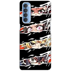 Силіконові чохлі з очіма Anime для Оппо Рено 4 Про (Очі на чорному)
