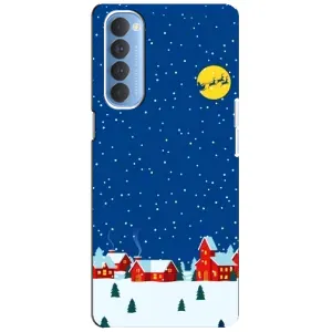 Силіконовий бампер на різдво для Oppo Reno 4 Pro (Місто в снігу)