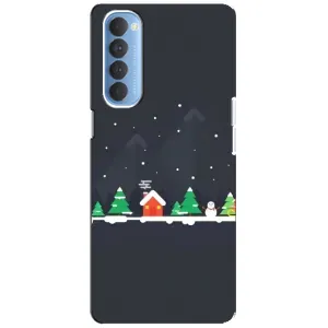 Силіконовий бампер на різдво для Oppo Reno 4 Pro (Місто зимове)