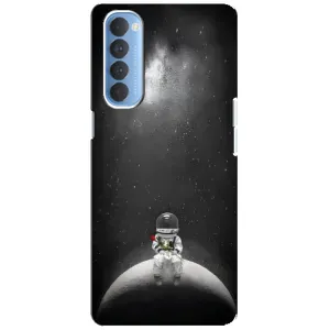 Силиконовый Чехол с принтом "Космонавты" на Oppo Reno 4 Pro (Космонавт романтик)
