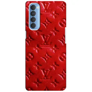 Текстурний Чохол Louis Vuitton для Оппо Рено 4 Про (Червоний ЛВ)