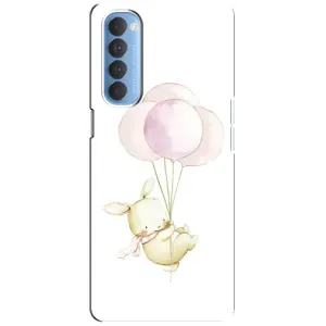 Силіконовий бампер з картинкою звірів для Oppo Reno 4 Pro (Кролик та кульки)