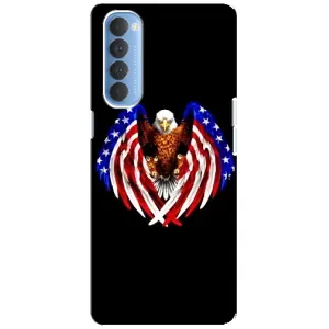 Чехол Флаг USA для Oppo Reno 4 Pro (Крылья США)