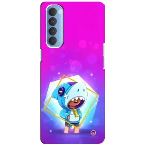 Чехол Бравл Старс для Oppo Reno 4 Pro (Леон в костюме Акулы)