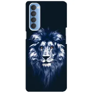Чохол з картинкою на Oppo Reno 4 Pro (Лев – синій)