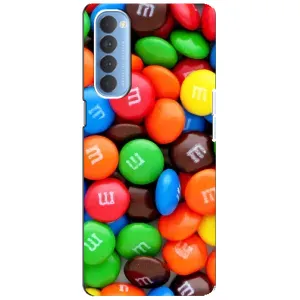 Чехол с изображением вкусной еды для Oppo Reno 4 Pro (Разноцветные M&M'S)