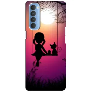 Дівчачий Чохол для Oppo Reno 4 Pro (На гойдалці)