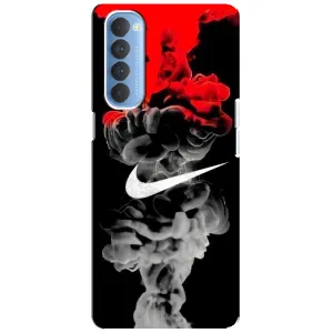 Силіконовый Чохол на Oppo Reno 4 Pro з картинкою НАЙК (Nike дим)