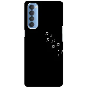 Чохол з картинками на чорному фоні для Oppo Reno 4 Pro (Ноти)