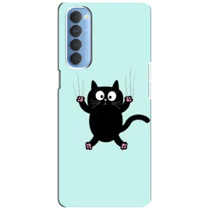 Силіконовий чохол з котиком для Oppo Reno 4 Pro (Падаючий кіт)