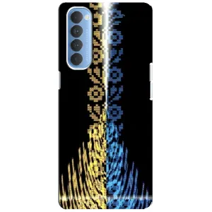 Силиконовый Чехол на Oppo Reno 4 Pro (Патриотическая вышиванка)