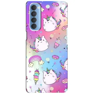 Чохол Unicorn на Oppo Reno 4 Pro (Веселка і Єдинорог)