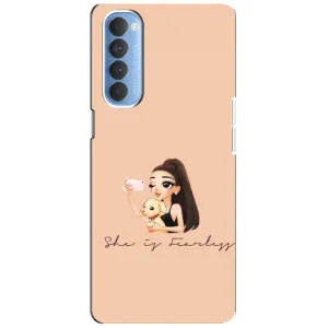 Силиконовый Чехол на Oppo Reno 4 Pro с картинкой Стильных Девушек (С собакой)